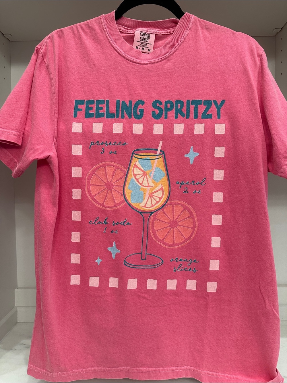 Comfort Colors medium Feeling Spritzy Pink Graphic Tee. Like new